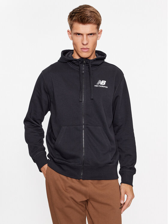 New Balance Mikina Essentials Stacked Logo French Terry Jacket MJ31536 Čierna Regular Fit