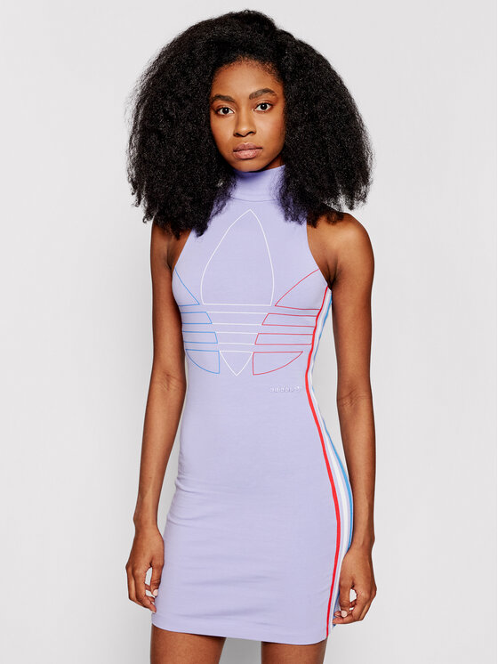 adidas adidas Kasdieninė suknelė adicolor Tricolor Tank GN2854 Violetinė Slim Fit