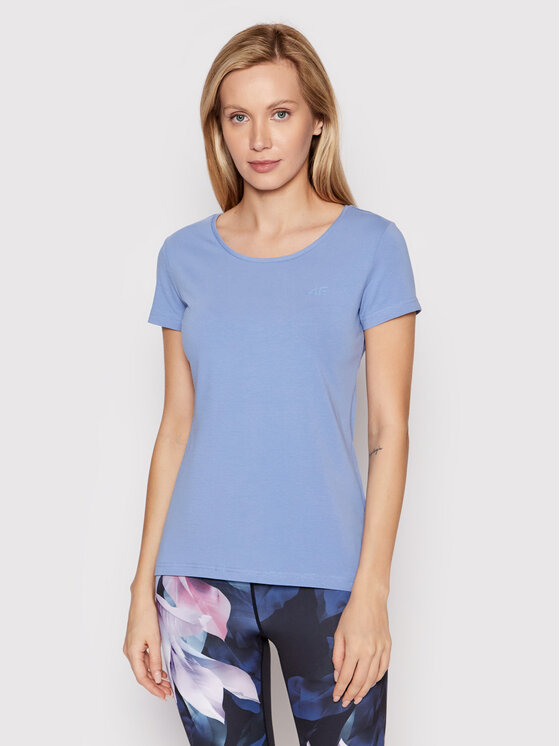4F 4F T-Shirt H4L22-TSD350 Niebieski Regular Fit