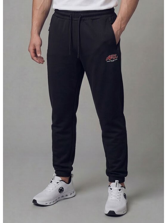 PITBULL PITBULL Spodnie dresowe ADCC Nelson Czarny Regular Fit