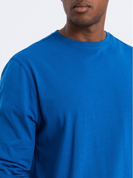 Ombre Ombre Longsleeve OM-LSBL-0106 Niebieski Regular Fit