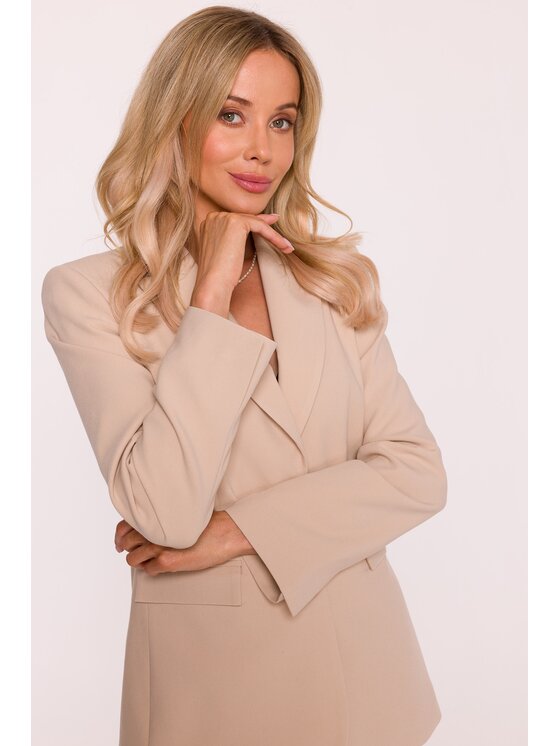 Stylove Stylove Marynarka S417 Beżowy A-Line Fit