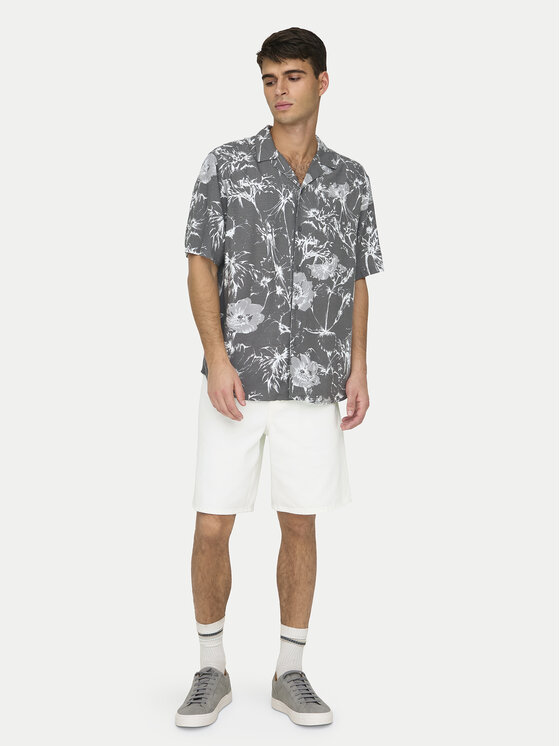 Only & Sons Only & Sons Kratke traperice Fade 22031662 Bijela Loose Fit