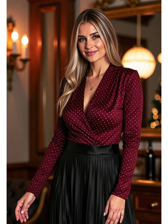 FIGL FIGL κορμάκι M1080 Μπορντό Classic Fit