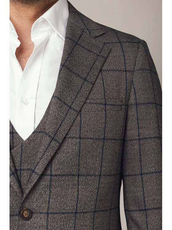 Lancerto Lancerto Marynarka Sestola MA131225000019 Brązowy Slim Fit
