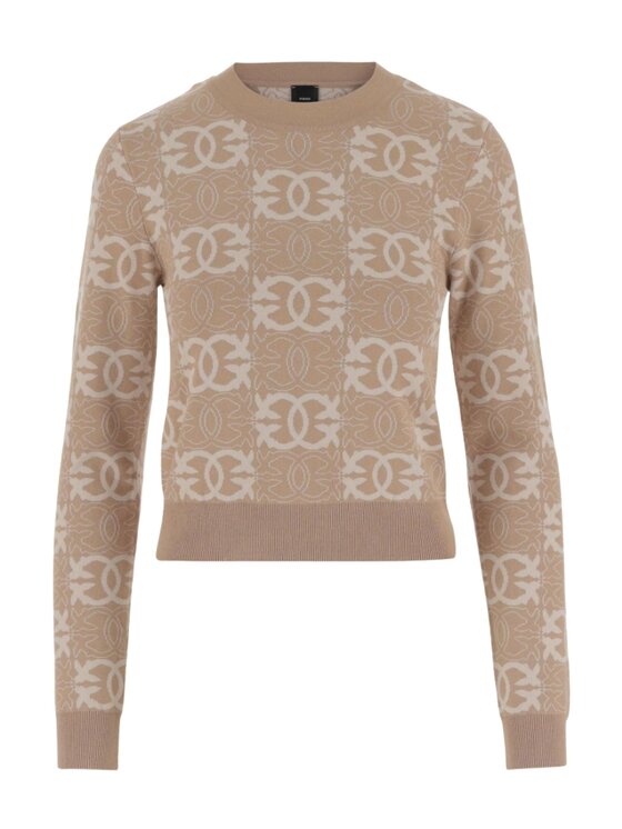 PINKO PINKO Maglione Maglia Gypsies cropped Beige Slim Fit