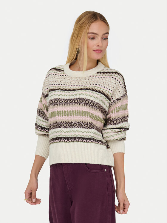ONLY ONLY Pulover Arianne 15285832 Bej Regular Fit