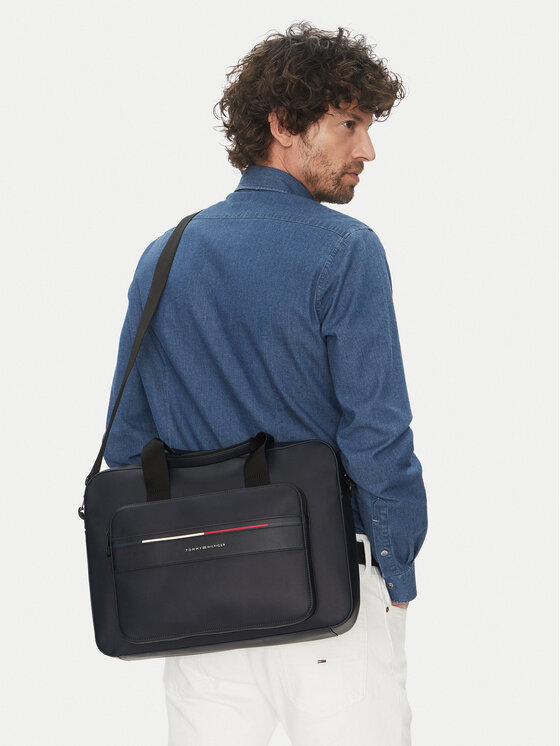 Tommy Hilfiger Tommy Hilfiger Portatīvā datora soma Th Foundation Computer Bag AM0AM13198 Tumši zils