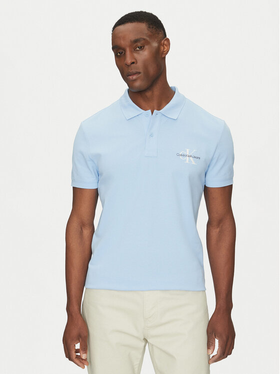 Calvin Klein Jeans Calvin Klein Jeans Tricou polo Monologo J30J325664 Albastru celest Regular Fit