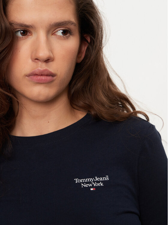 Tommy Jeans Tommy Jeans Bluse Essential DW0DW18793 Dunkelblau Slim Fit