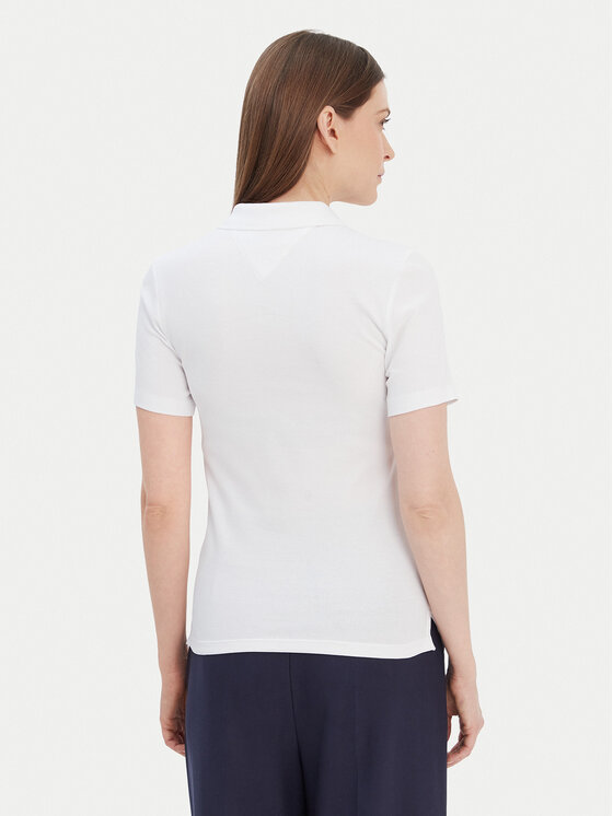 Tommy Hilfiger Tommy Hilfiger Polo 1985 WW0WW42047 Biały Slim Fit