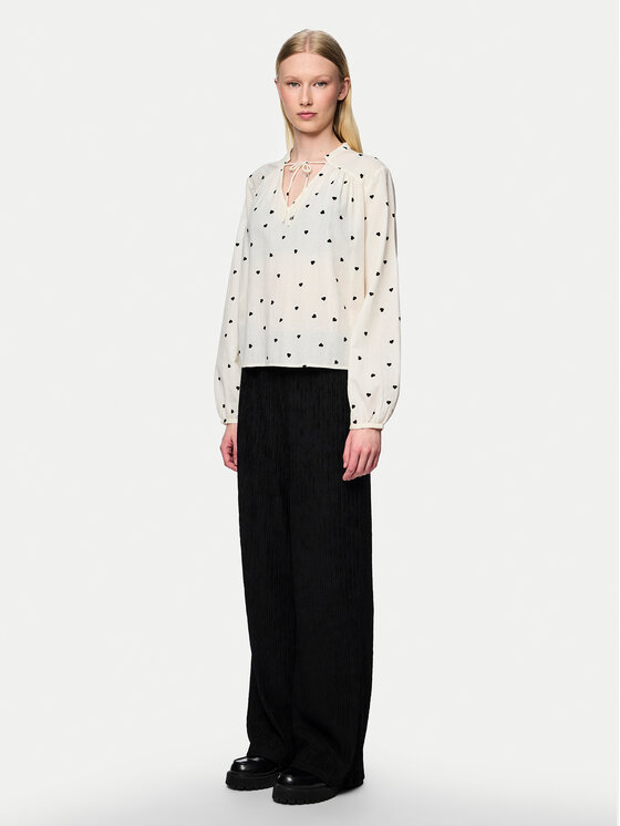 Pieces Pieces Majica 17151639 Écru Regular Fit