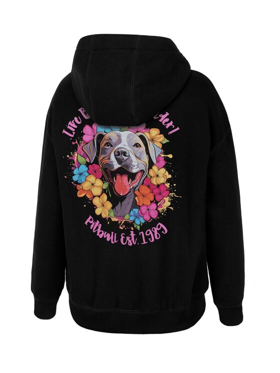 PITBULL PITBULL Bluza Bluza damska z kapturem Happy-Pit M Czarny Regular Fit
