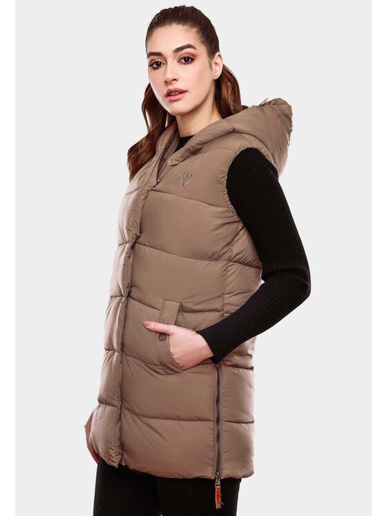 Navahoo Navahoo Bezrękawnik Madilynaa Brązowy Casual Fit