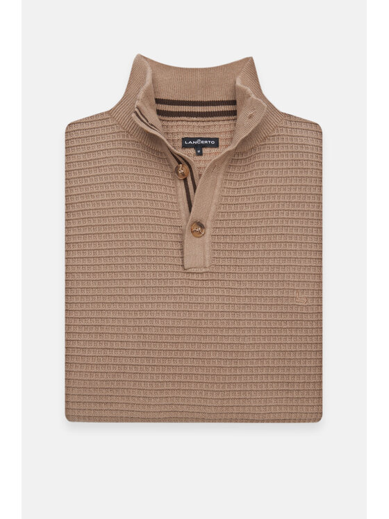 Lancerto Lancerto Sweter Jonathan SW073223000085 Beżowy Regular Fit