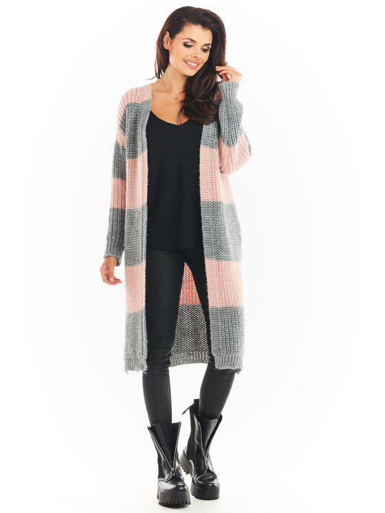 Awama Awama Kardigan A396 Šedá Basic Fit