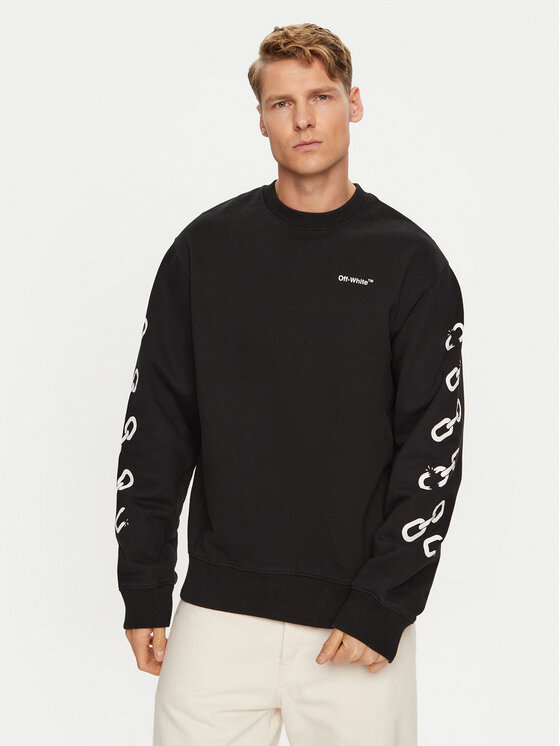 Off-White Mikina OMBA057F22FLE0071001 Čierna Regular Fit