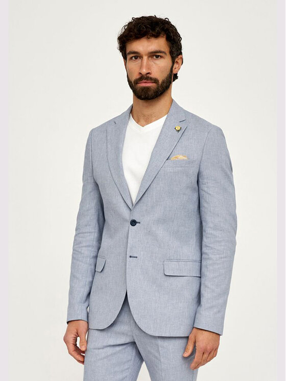 VILLARO VILLARO Marynarka MAR716 Niebieski Slim Fit