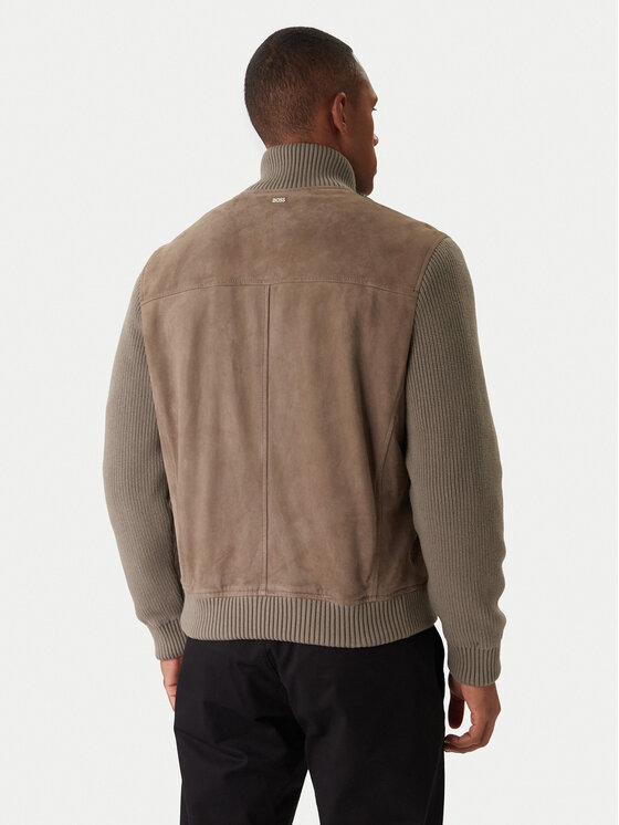 BOSS BOSS Geacă de piele H-Maparo 50547673 Bej Regular Fit