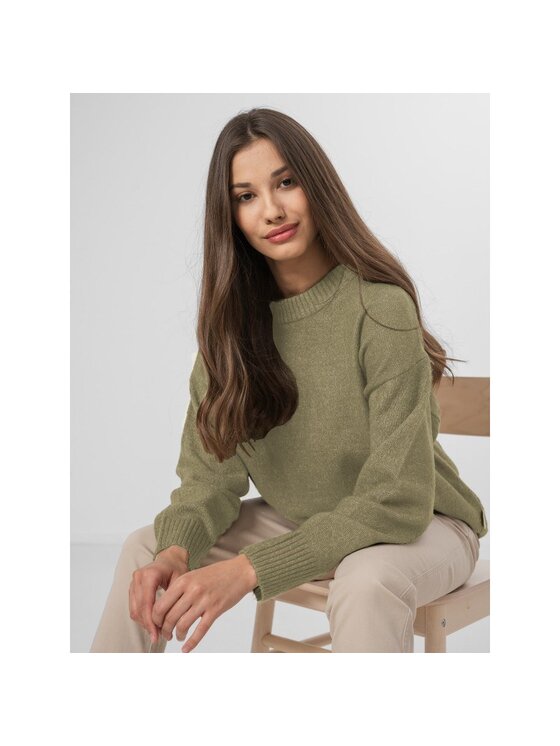 Outhorn Outhorn Sweter OTHAW22TSWEF003-43S Zielony Oversize