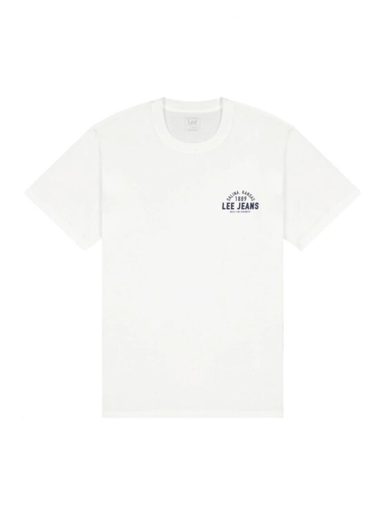 Lee Lee T-shirt SMALL LOGO TEE Bianco Relaxed Fit