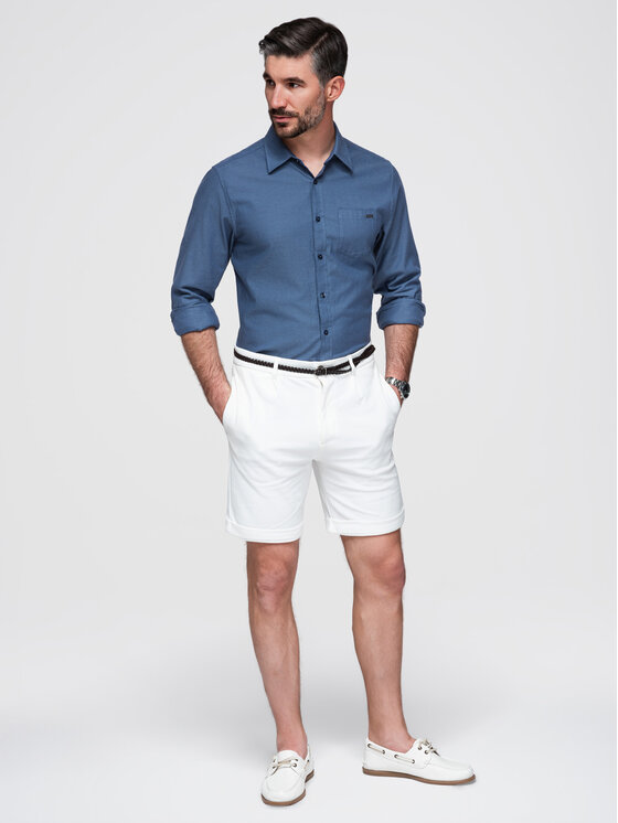 Ombre Ombre Koszula K695 Niebieski Regular Fit
