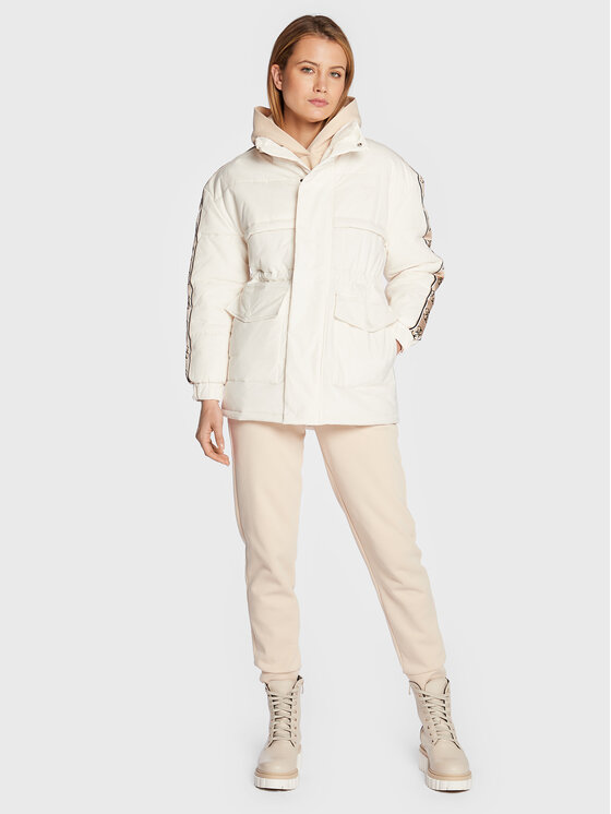 Guess Guess Ziemas jaka 4G V2BL09 WF330 Écru Regular Fit