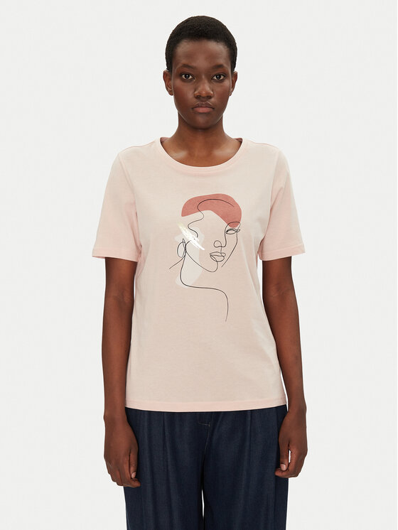 Fransa Fransa T-shirt 20615408 Ružičasta Regular Fit