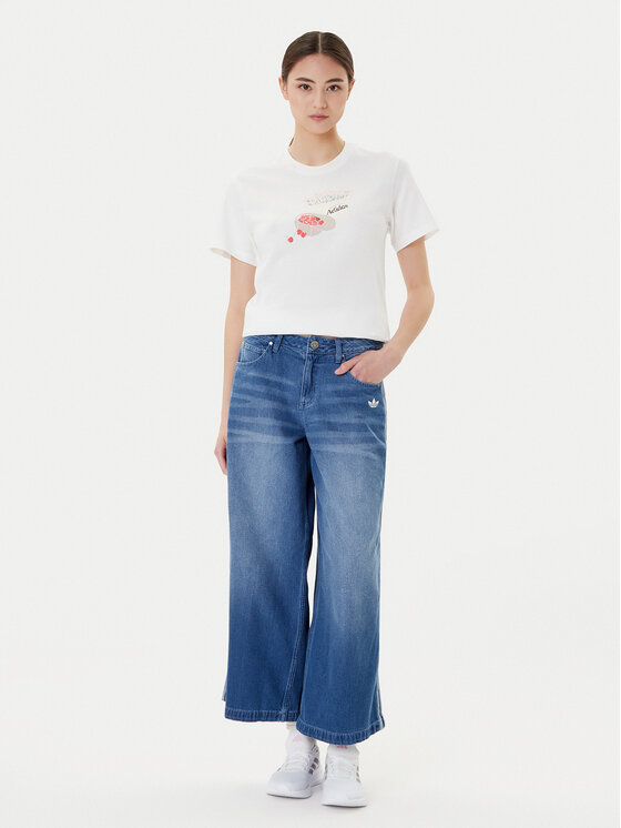 adidas adidas Tričko Farmers Market Graphic JN2543 Biela Regular Fit