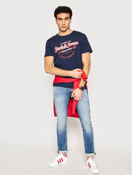 T-shirt Denim 12183199 Blu scuro Regular Fit