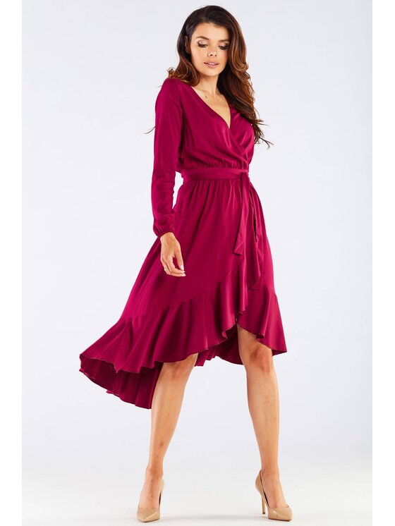 Awama Awama Vestito estivo A456 Bordeaux Basic Fit