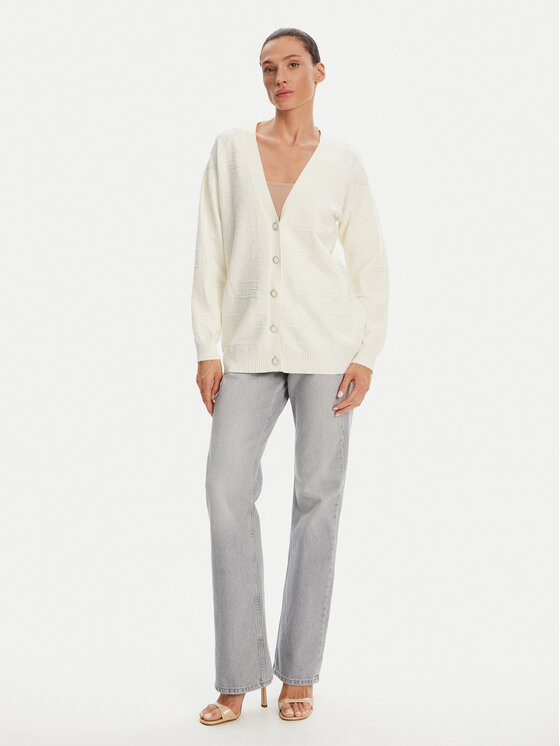 Gaudi Gaudi Strickjacke 421FD53019 Écru Regular Fit