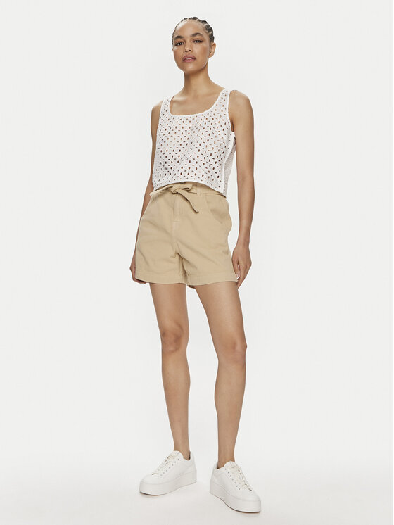 United Colors Of Benetton United Colors Of Benetton Szorty materiałowe 4DUKD9019 Beżowy Regular Fit