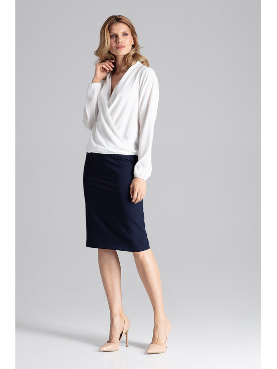 FIGL FIGL Bluzka M659 Écru Regular Fit