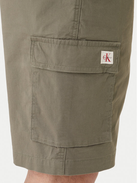 Calvin Klein Jeans Calvin Klein Jeans Kratke hlače iz tkanine LV04RB618G Khaki Regular Fit