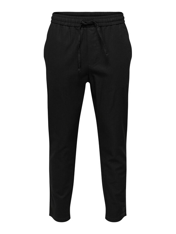 Only & Sons Only & Sons Auduma bikses 22024966 Melns Tapered Fit