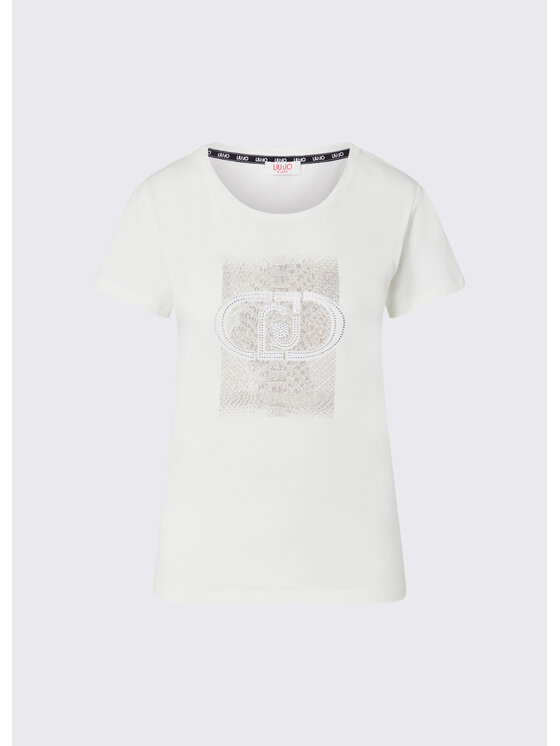 Liu Jo Liu Jo T-Shirt TF6238JS003L9574 Biały Regular Fit