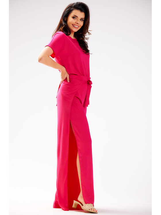 Awama Awama Spodnie damskie A589 Fioletowy Basic Fit
