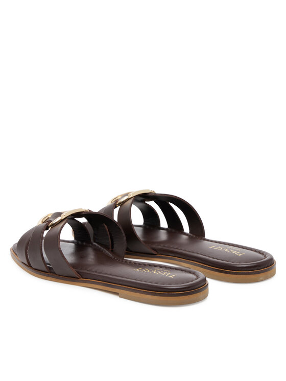 TWINSET TWINSET Šľapky 251TGT090 Hnedá