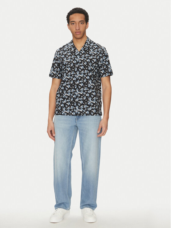Michael Kors Michael Kors Košile CS5405QHPL Černá Relaxed Fit