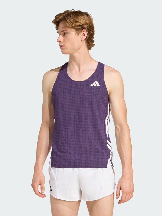adidas adidas Tank top Adizero Running Fioletowy Slim Fit
