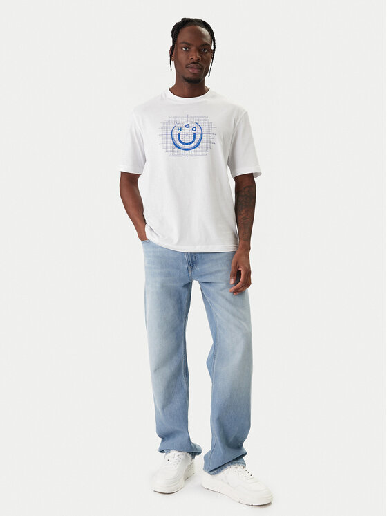 HUGO HUGO T-Shirt Namerix 50554350 Bílá Regular Fit