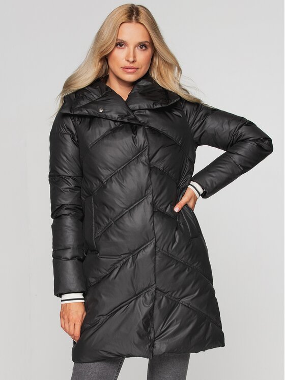 Perso Perso Kurtka damska BLH211033FX Czarny Regular Fit