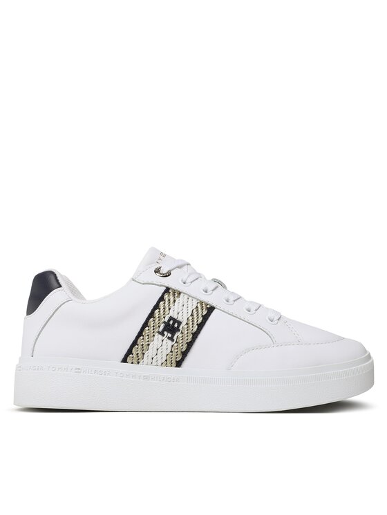 Tommy Hilfiger Tommy Hilfiger Snīkeri Court Sneaker With Webbing FW0FW07106 Balts