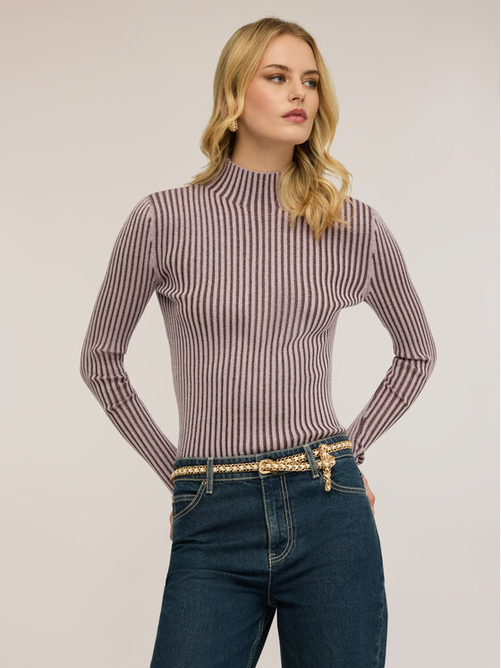Motivi Motivi Sweter M185W103898N0V2 Fioletowy Slim Fit