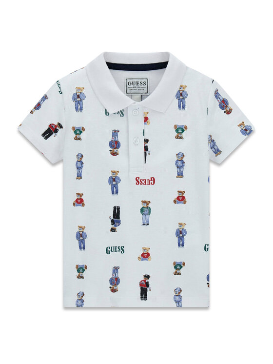 Guess Tricou polo N6RP01 KBV51 Alb