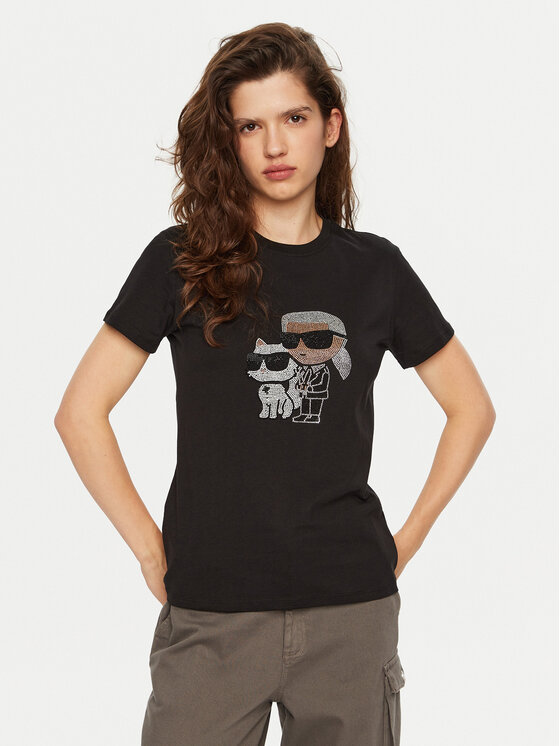 KARL LAGERFELD T-krekls A1W17131 Melns Regular Fit