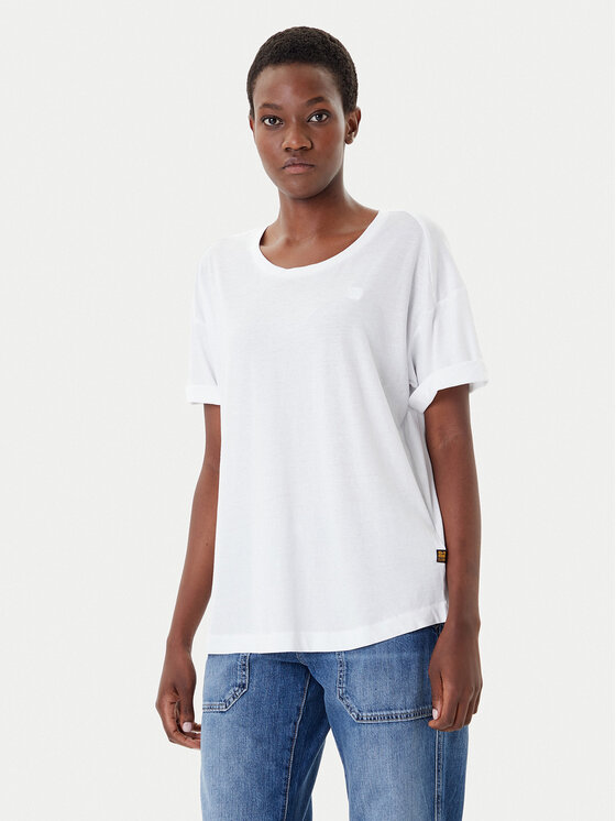 G-Star Raw G-Star Raw T-shirt Rolled Up D24524-4107 Bijela Loose Fit