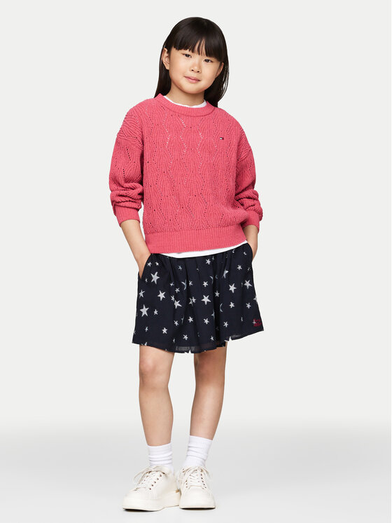 Tommy Hilfiger Tommy Hilfiger Пуловер Chenille KG0KG08153 Розов Regular Fit