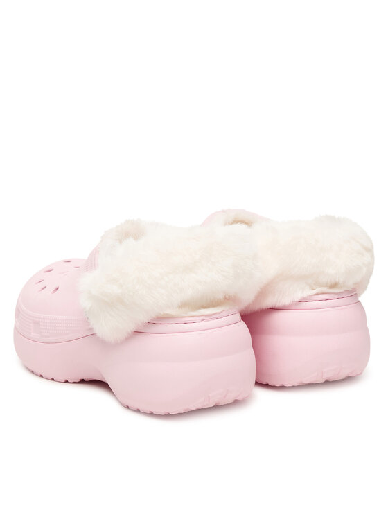 Crocs Crocs Šľapky Classic Platform Fuzz Lined Clog 212854 Ružová